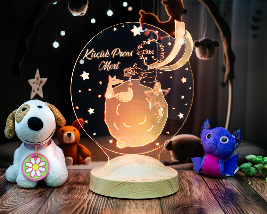 Küçük Prens Tasarımlı Le Petit Prince Çocuk Hediyesi, Kişiye Özel Çocuklara Özel Hediye, Çocuk Odası Hediyesi Led Lamba