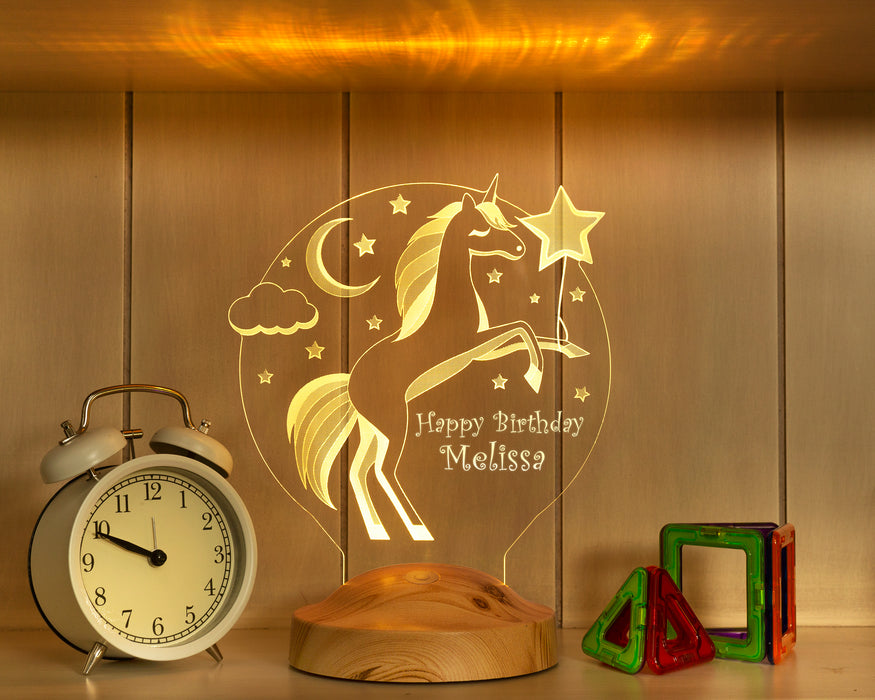 Unicorn İsimli Gece Lambası, Tek Boynuzlu At İsimli Kız Çocuk Odası Hediyesi Led Lamba, Unicorn Doğum Günü Parti Hediyesi
