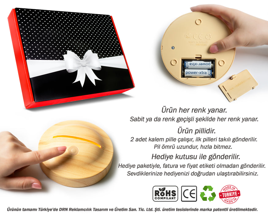 Galata Kulesi Tasarımlı Kişiye Özel Lamba – Romantik İstanbul Hediyesi