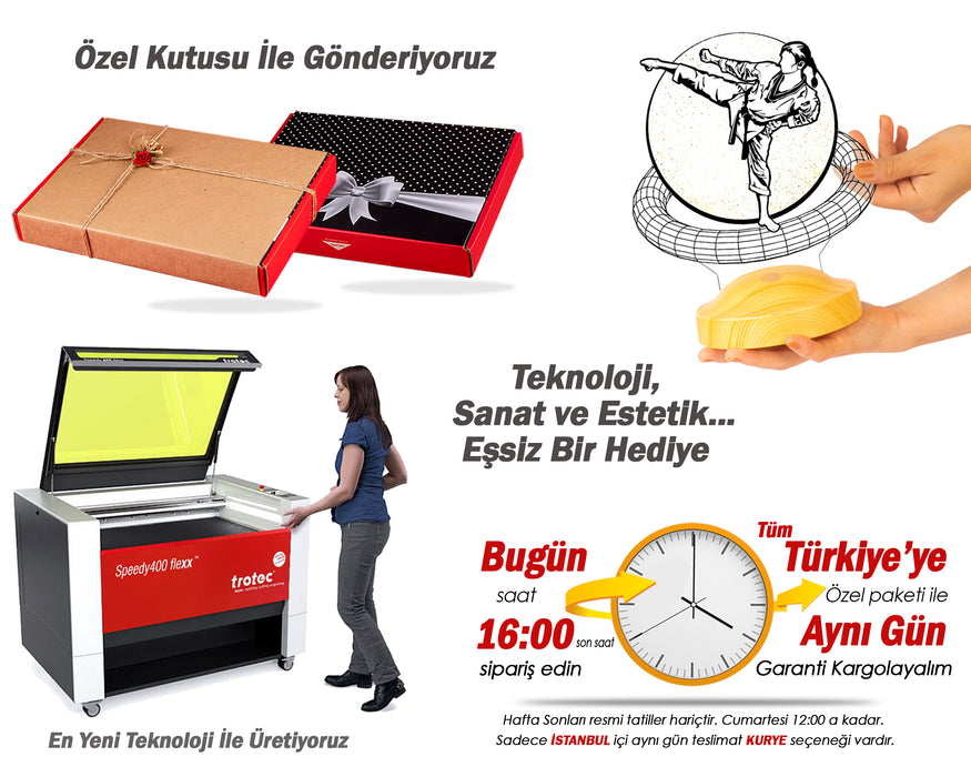 Karate Tekvando Judo Sporcularına Özel Hediye LED Lamba – Karateci ve Judocular İçin Hediye