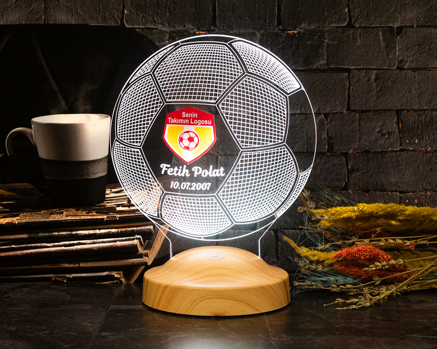 Taraftara Özel Futbol Topu LED Lamba – Takım Logolu Kişiye Özel Hediye
