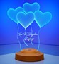 Kişiye Özel Doğum Günü Hediyesi Klasik Kalpler 3D Led Lamba