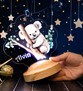 Kişiye Özel Koala Tasarımlı Çocuk Odası Gece Lambası, Bebek Gece Lambası Tavsiyesi, Sevimli Koala Bebek Doğum Günü Hediyesi Led Lamba