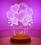 Yılbaşı Yeni Yıl Hediyesi Mutlu Yıllar 3D Smiley Kalpler Led Lamba