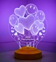 Yılbaşı Yeni Yıl Hediyesi Mutlu Yıllar 3D Smiley Kalpler Led Lamba