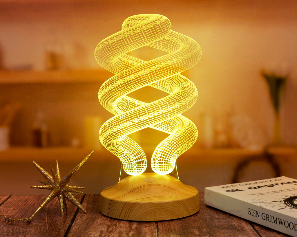Spiral Şeklinde Gece Lambası, Helezon 3D Led Lamba — Sevgi Lambası