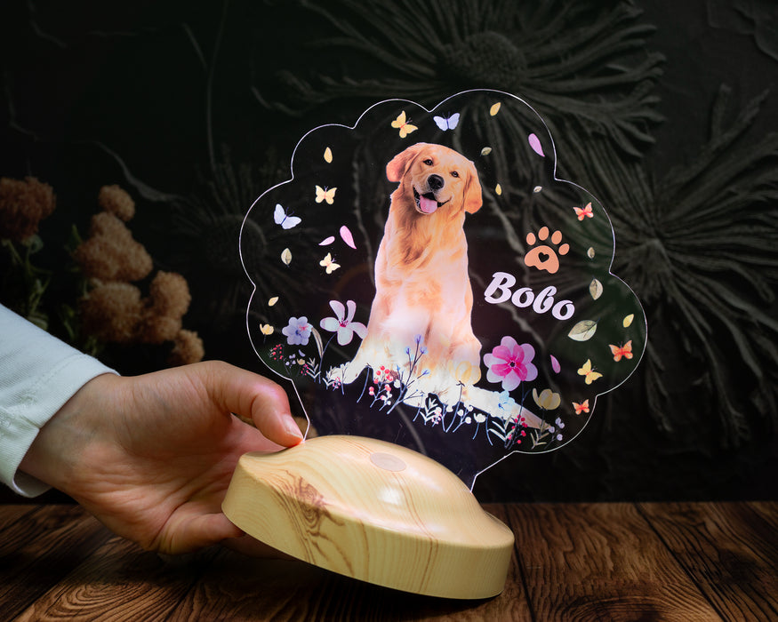 Köpek Fotoğraflı LED Lamba, Kişiye Özel Fotoğraf ve İsimli Evcil Hayvan Temalı Lamba Hediye