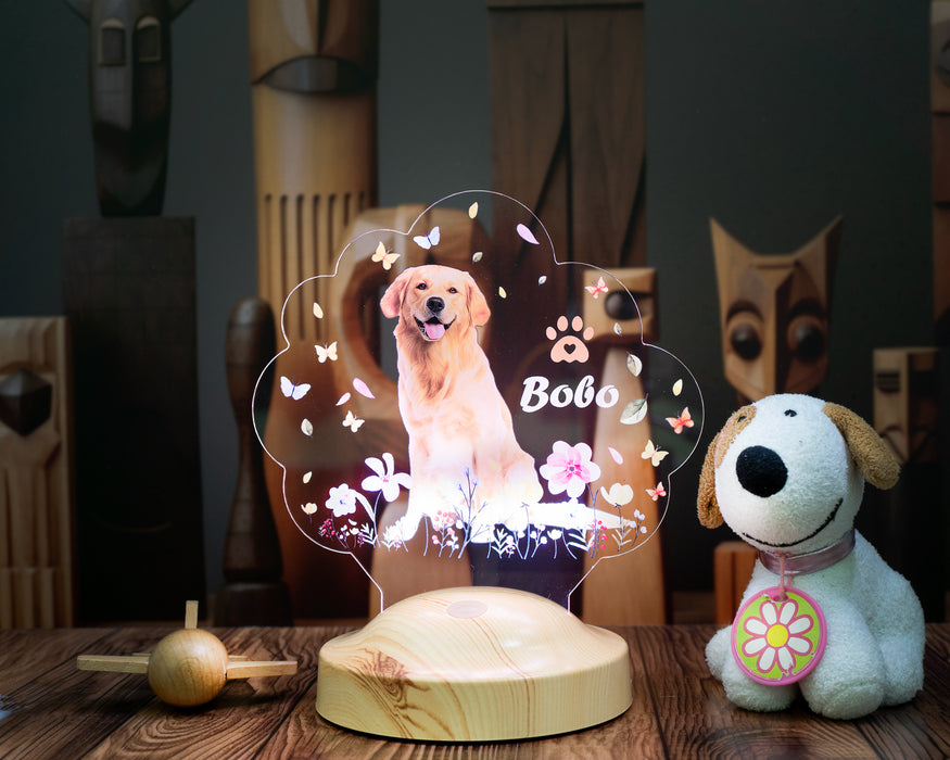Köpek Fotoğraflı LED Lamba, Kişiye Özel Fotoğraf ve İsimli Evcil Hayvan Temalı Lamba Hediye