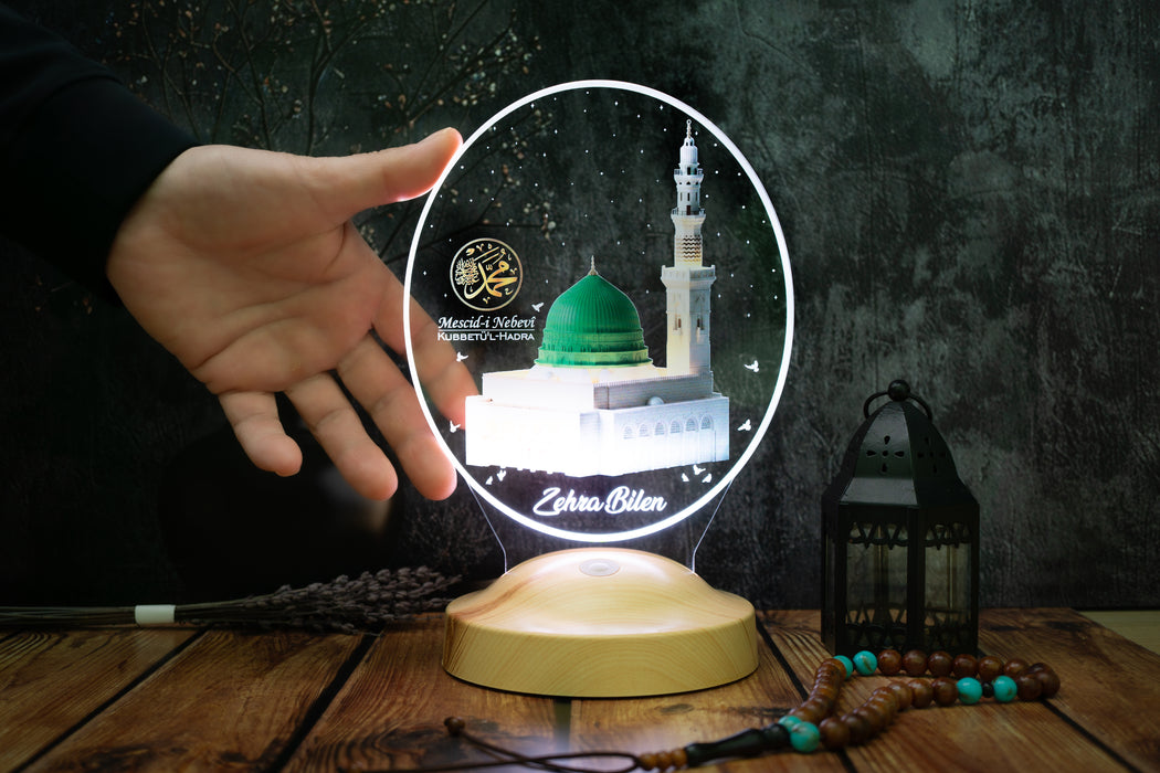 Kutlu Doğum Haftası, Umre ve Hac Hediyesi Mescid-i Nebevî Yeşil Kubbe LED Lamba – Kubbetül Hadra ve Hz. Muhammed’in Kabri Temalı Manevi Hediye