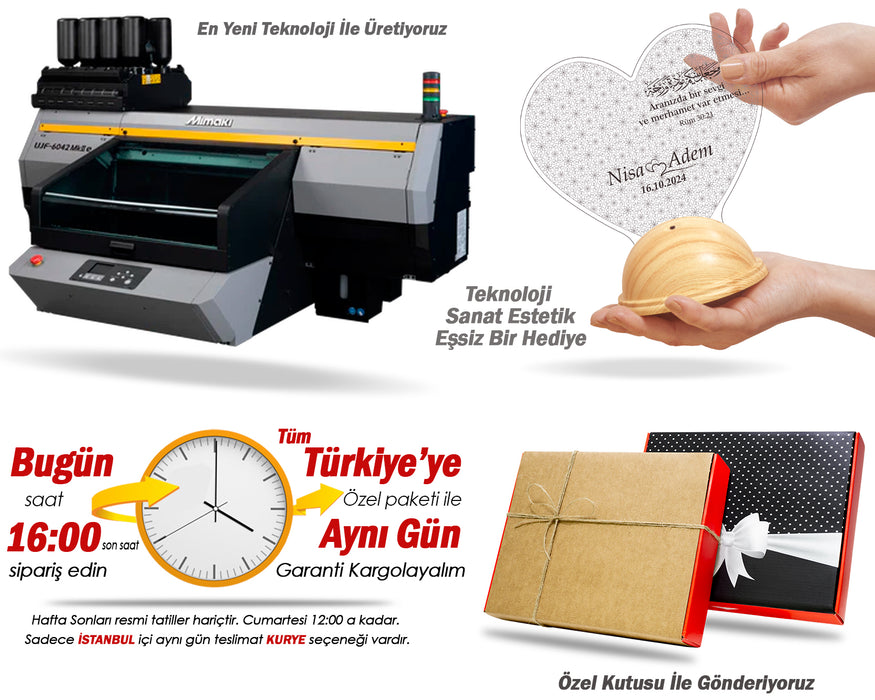 Sevgiliye Ayetli LED Lamba – Dini ve Manevi İslami Hediye, Tesettürlü Kadına Hediye