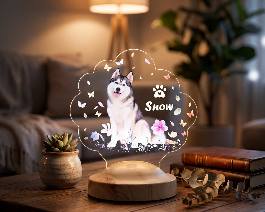 Köpek Fotoğraflı LED Lamba, Kişiye Özel Fotoğraf ve İsimli Evcil Hayvan Temalı Lamba Hediye