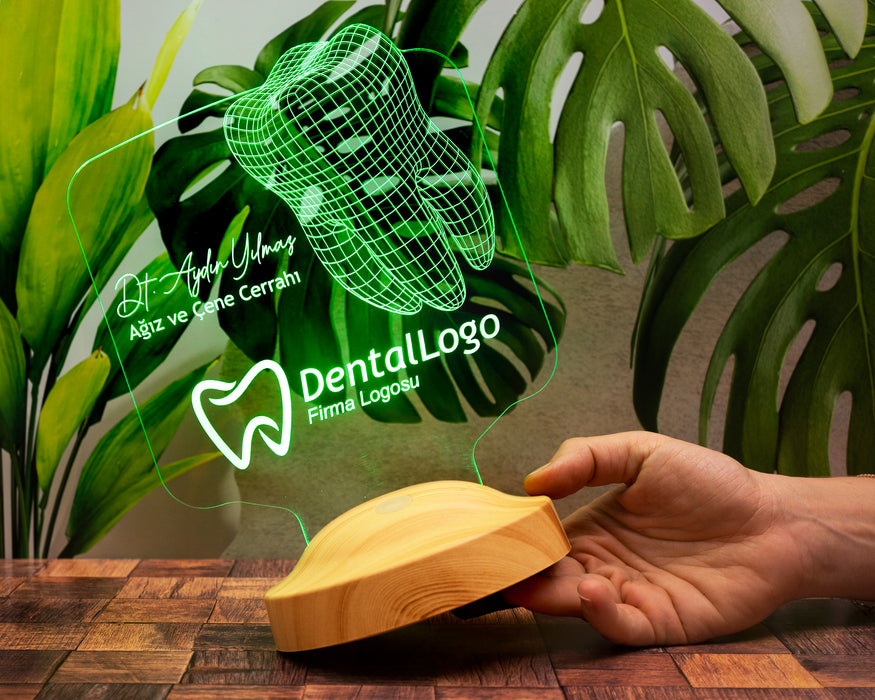Diş Doktoru Hediyesi Diş Kliniği Logo eklenebilen, Dentist, Diş Hekimi Kişiye Özel 3 Boyutlu Led Lamba