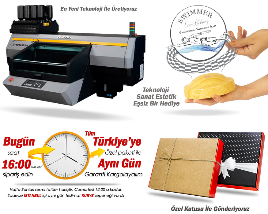 Yüzme Sporcusu Hediyesi / Yüzücüler için hediye  /  Yüzme Antrenörü Hediyesi / Yüzme Hocası Hediyesi Kişiye Özel LED Lamba