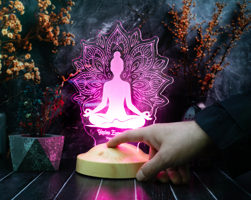 Yoga Eğitmenine, Yoga Temalı Hediyeler – Yoga Severlere Hediye LED Lamba