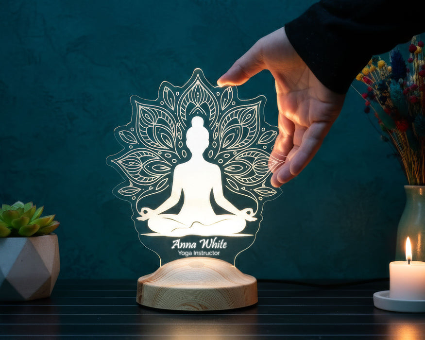 Yoga Eğitmenine, Yoga Temalı Hediyeler – Yoga Severlere Hediye LED Lamba