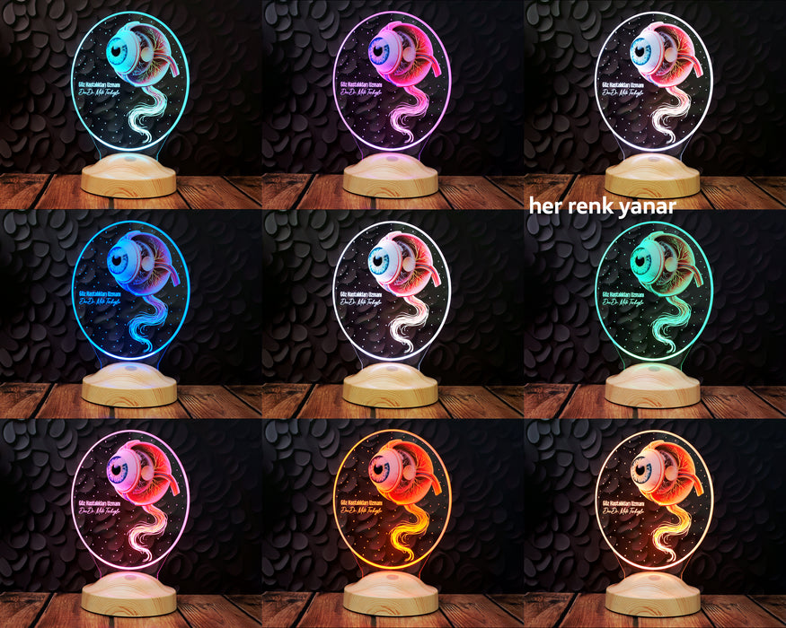 Göz Doktoruna Hediye – Kişiye Özel Göz Hastalıkları Uzmanı LED Lamba -Oftalmoloji Tasarımlı Hediye