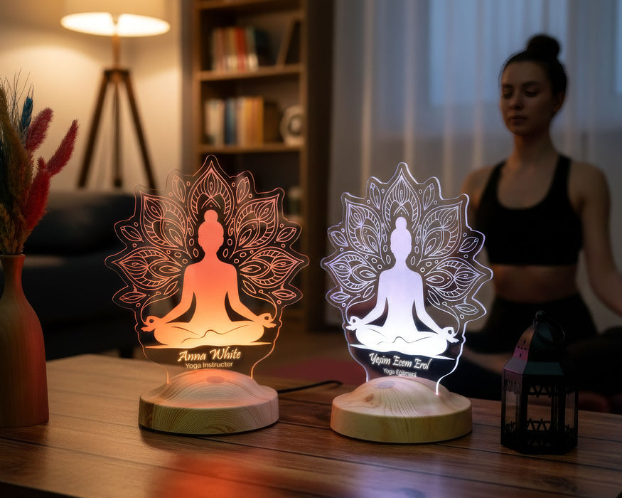 Yoga Eğitmenine, Yoga Temalı Hediyeler – Yoga Severlere Hediye LED Lamba