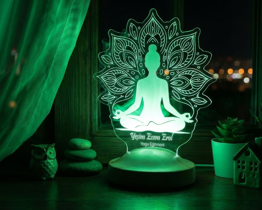 Yoga Eğitmenine, Yoga Temalı Hediyeler – Yoga Severlere Hediye LED Lamba