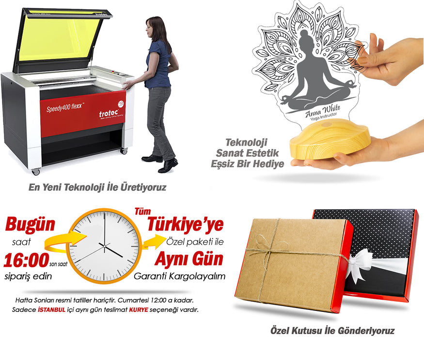 Yoga Eğitmenine, Yoga Temalı Hediyeler – Yoga Severlere Hediye LED Lamba