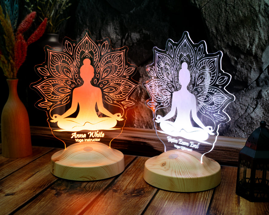 Yoga Eğitmenine, Yoga Temalı Hediyeler – Yoga Severlere Hediye LED Lamba