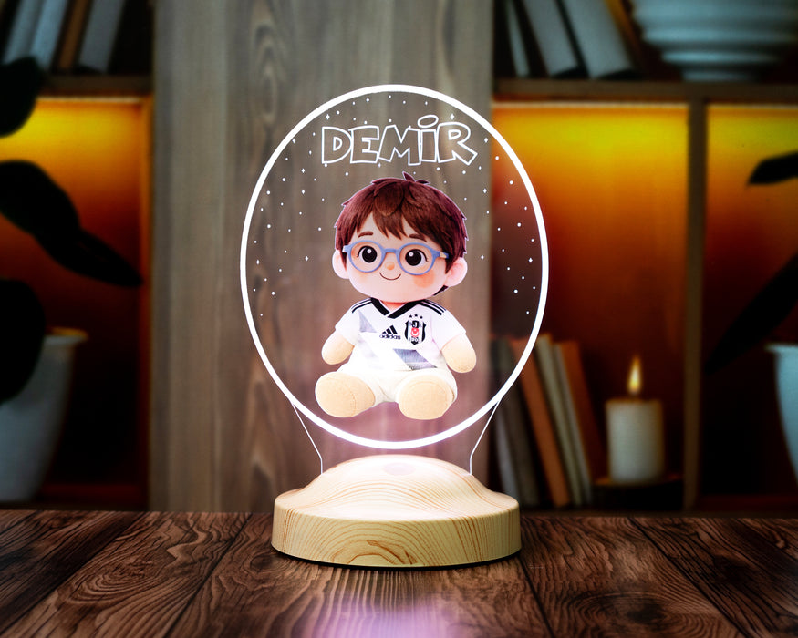 Çocuk Fotoğrafından Peluş Lambaya Dönüşen Kişiye Özel LED Lamba – Yapay Zeka Destekli Renkli Çocuk Hediyesi