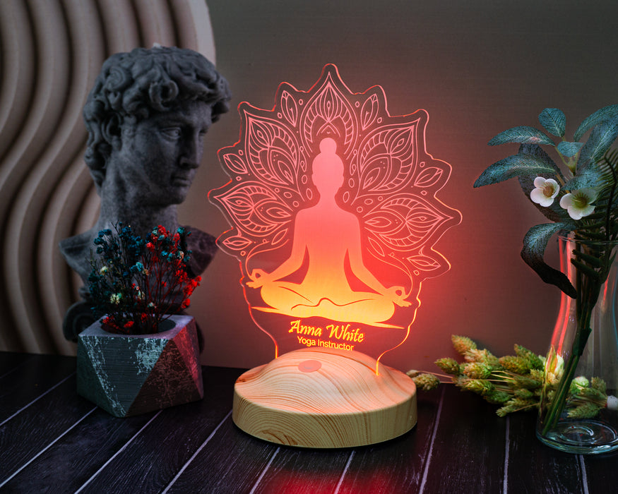Yoga Eğitmenine, Yoga Temalı Hediyeler – Yoga Severlere Hediye LED Lamba