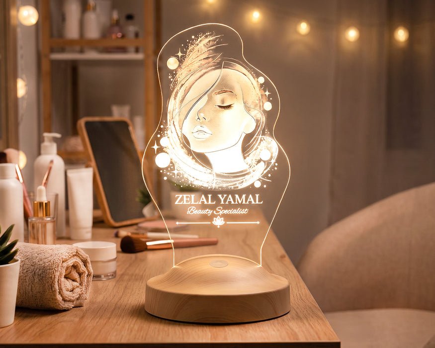 Güzellik Uzmanı İsimli LED Lamba, Güzellik Uzmanına ve Estetisyene Hediye, Beauty Specialist Güzellik Merkezi Açılış Hediyesi