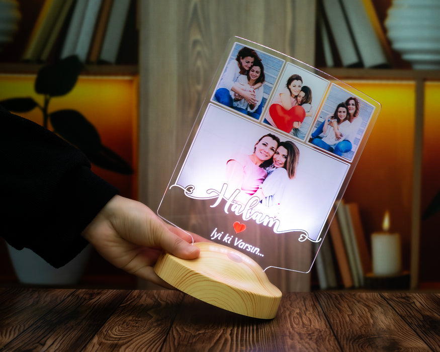 Halam İçin Anlamlı ve Özel Hediye LED Lamba | Halaya Hediye | Hala Yeğen Hediyeleri
