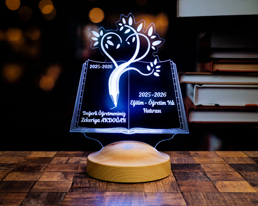 Öğretmenler Günü Hediyesi, Mezuniyet Hatırası Hediyesi, Öğretmene Hediye, Sevgili Öğretmenim, Kişiye Özel Led Lamba