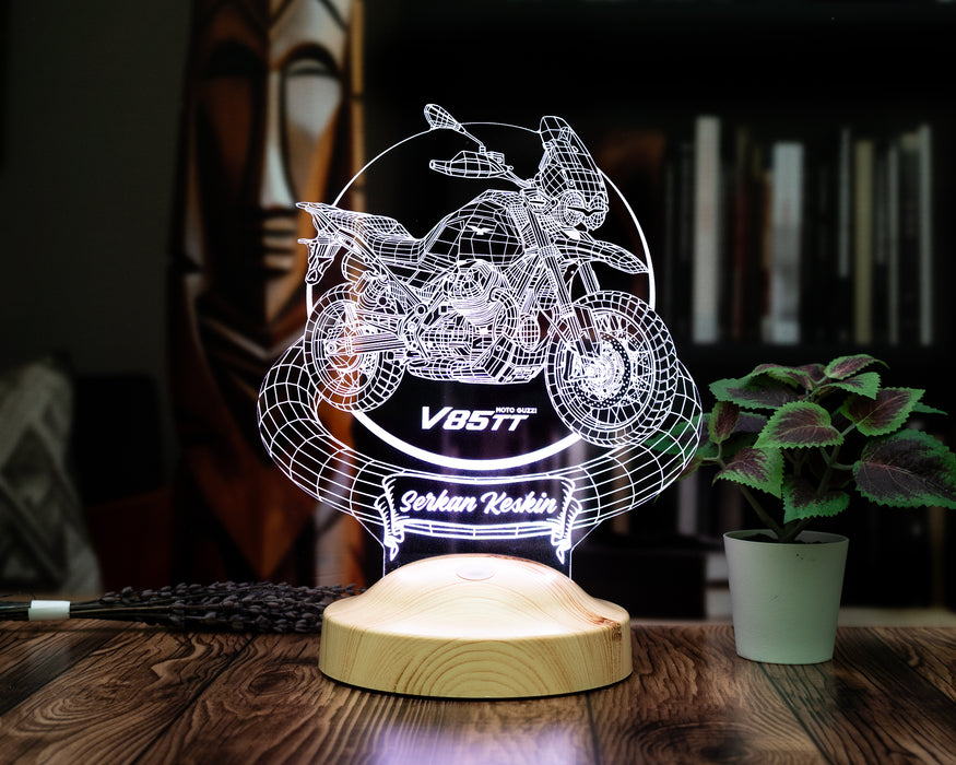 Moto Guzzi V85 TT 3D LED Lamba – Moto Guzzi Tutkunlarına Özel Motosiklet Hediyesi