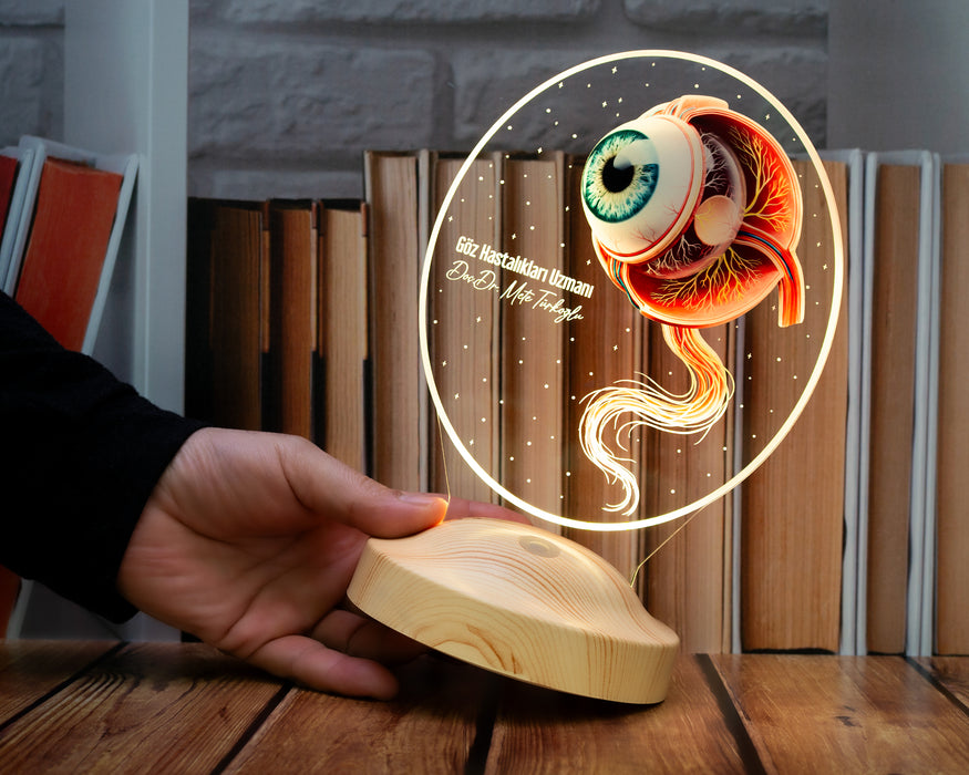 Göz Doktoruna Hediye – Kişiye Özel Göz Hastalıkları Uzmanı LED Lamba -Oftalmoloji Tasarımlı Hediye