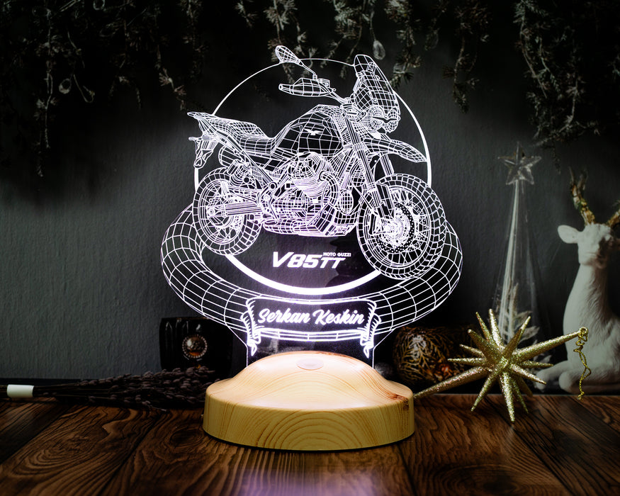 Moto Guzzi V85 TT 3D LED Lamba – Moto Guzzi Tutkunlarına Özel Motosiklet Hediyesi