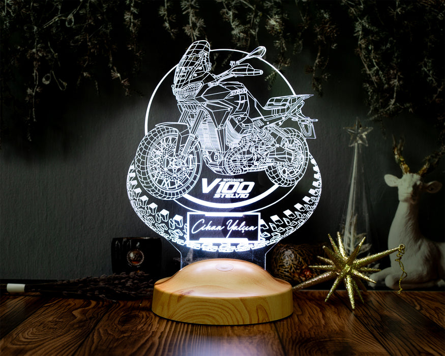 Moto Guzzi V100 TT 3D LED Lamba – Moto Guzzi Tutkunlarına Özel Motosiklet Hediyesi