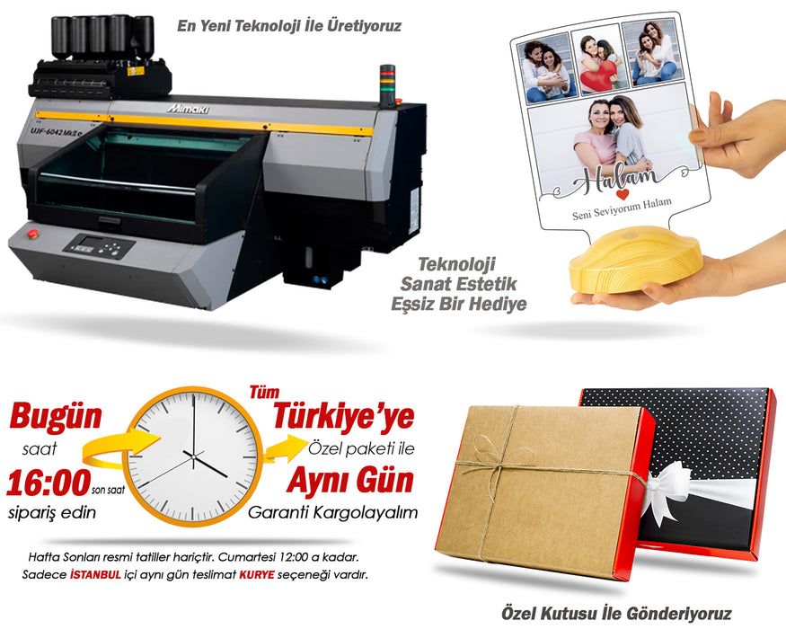 Halam İçin Anlamlı ve Özel Hediye LED Lamba | Halaya Hediye | Hala Yeğen Hediyeleri