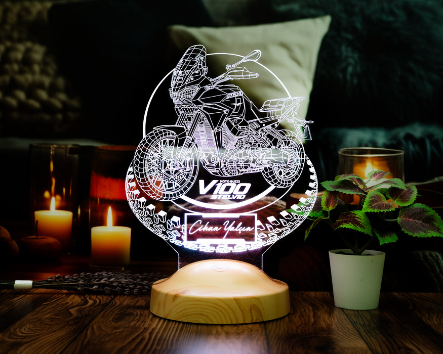 Moto Guzzi V100 TT 3D LED Lamba – Moto Guzzi Tutkunlarına Özel Motosiklet Hediyesi