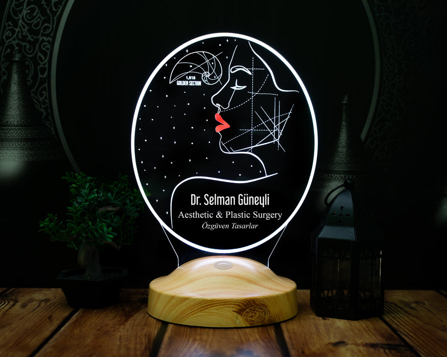 Estetik Cerrahına Hediye – Kişiye Özel Plastik Cerrahi Doktoru LED Lamba