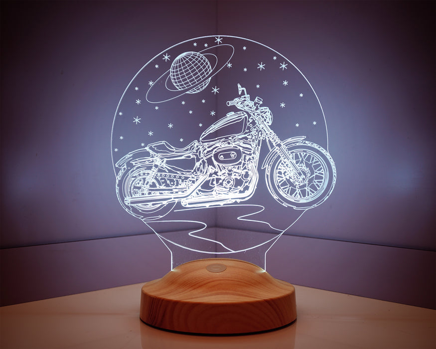 Chopper Motorsiklet, Motor Hayranlarına Hediye 3 Boyutlu, kişiye Özel motosiklet 3D Led Lamba