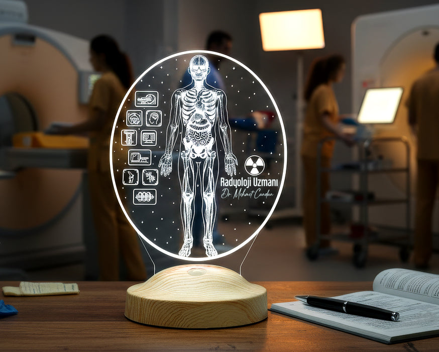 Radyoloji Uzmanına Hediye – Kişiye Özel Radyolog Doktor LED Lamba, Röntgen & Görüntüleme Tasarımlı Tıp Hediyesi