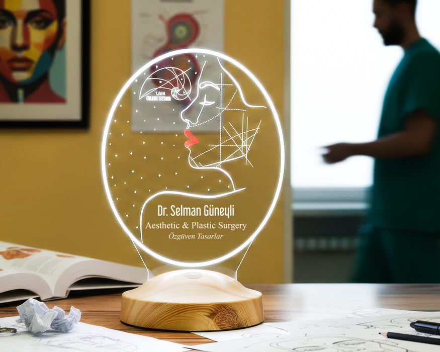 Estetik Cerrahına Hediye – Kişiye Özel Plastik Cerrahi Doktoru LED Lamba